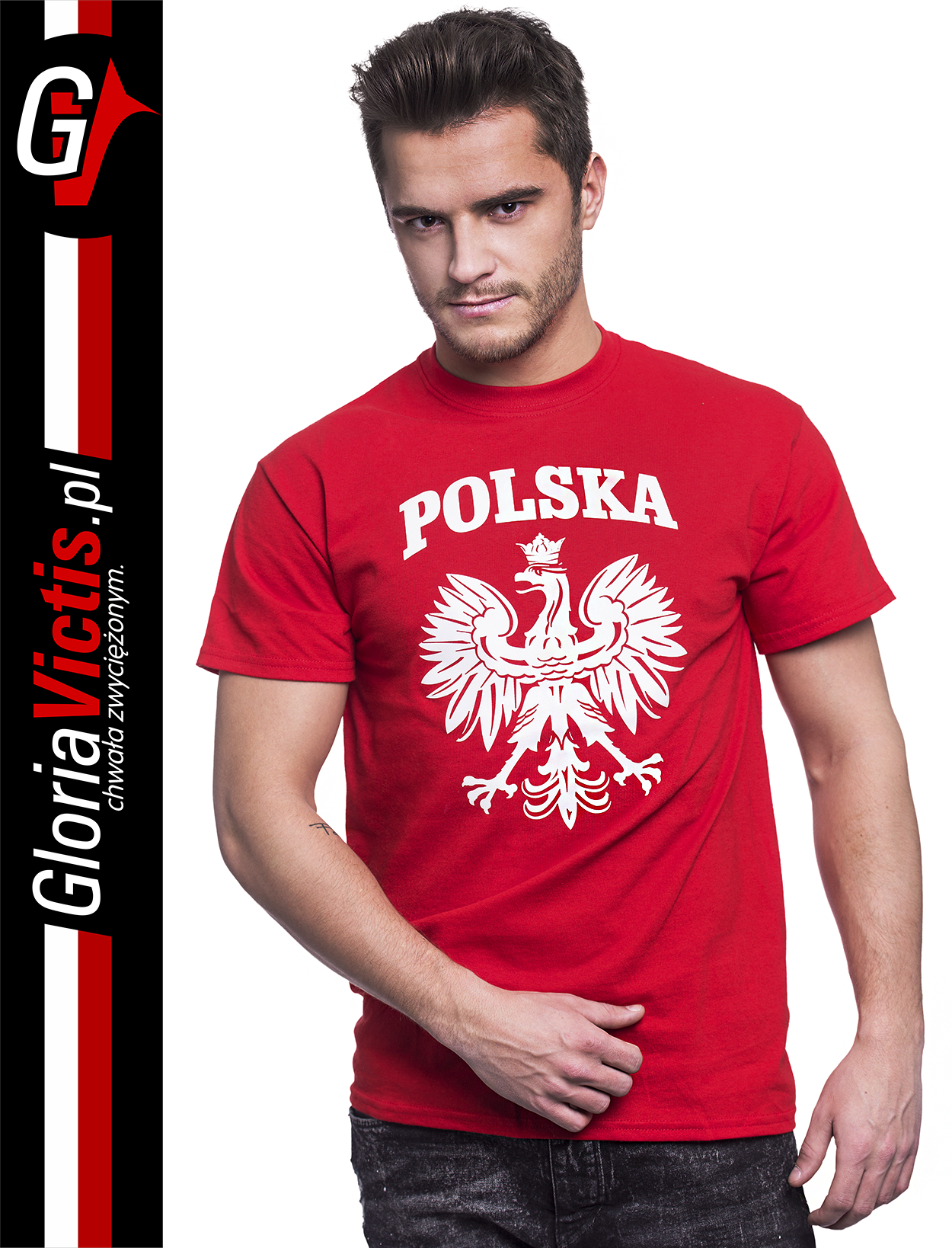 POLSKA herb Polski standard - Koszulka męska